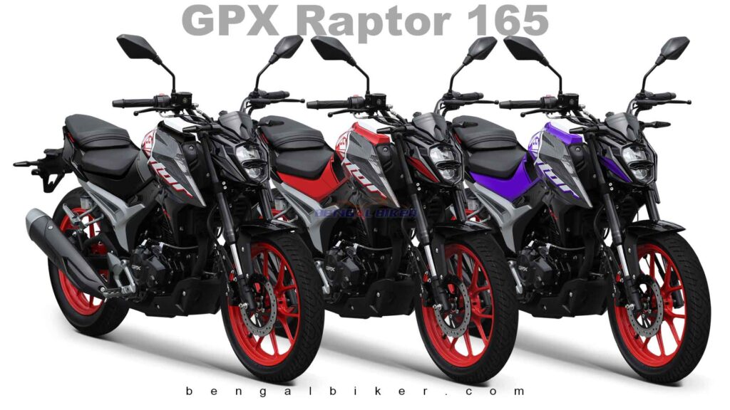 GPX Raptor 165 black, red, and Violet