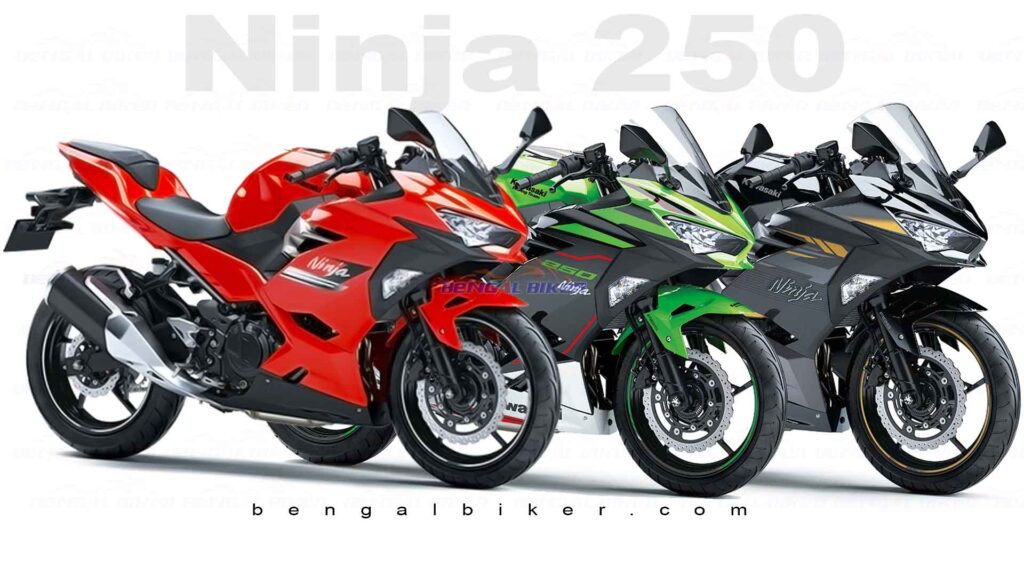 Kawasaki Ninja 250 red, green, black